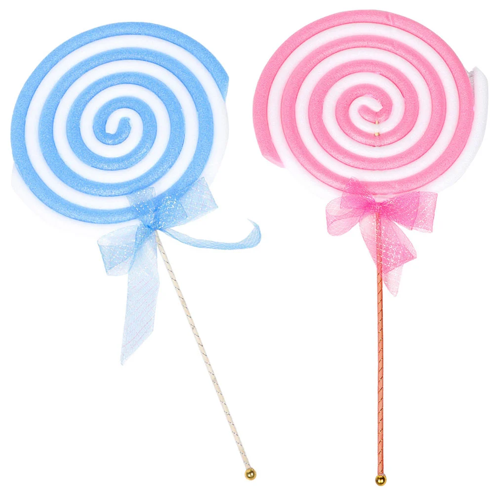 2 Pcs Performance Props Foam Lollipop Child Lollipops Plastic Birthday Party Decoration