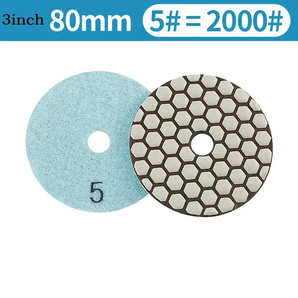 3 Inch Diamond Polishing Pad Dry Use Flexible Sanding Disc Resin Bond For Granite Marble Stone Grinding 50-3000 Grit