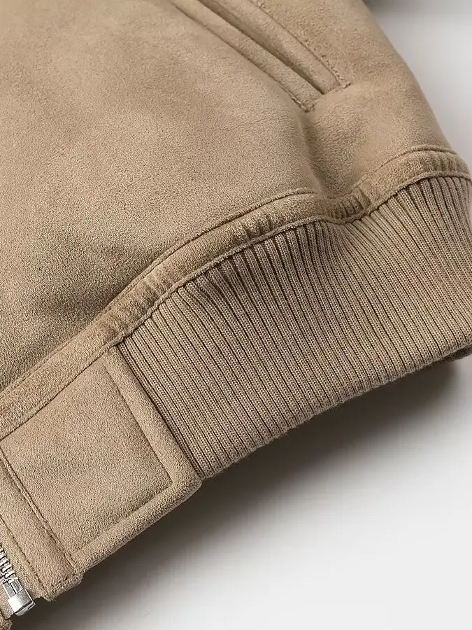 معطف ZARZ Faionable كاجوال للتخسيس من الجلد والفراء Jaet معطف نسائي جديد متعدد الاستخدامات من نسيج البوليستر #4