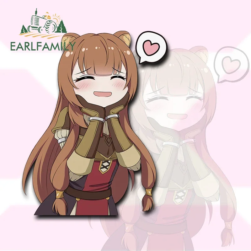 

EARLFAMILY 13 см x 10,3 см для Raphtalia, милые автомобильные аксессуары, наклейка на багажник, мотоцикл, наклейки, аниме, декор для ноутбука, холодильников