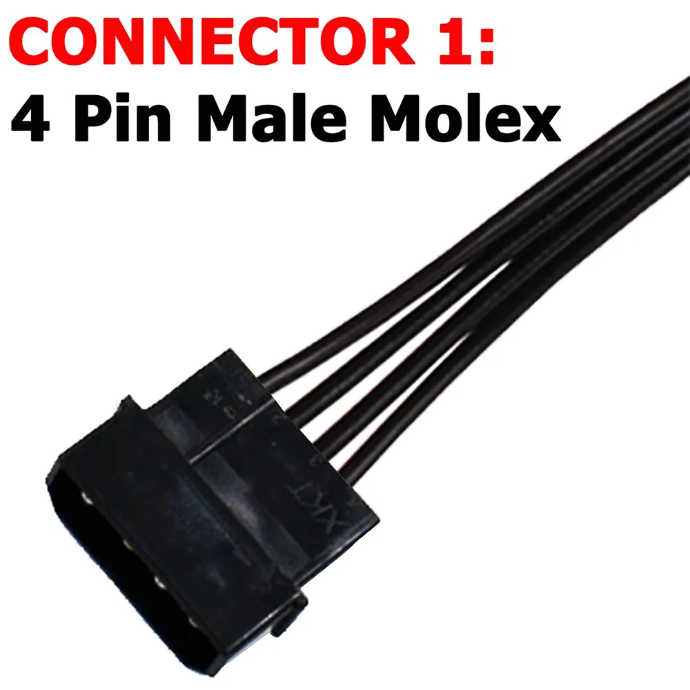 Molex IDE 4 Pin Male to 15 Pin Female SATA Power Converter Adapter Cable Hard Drive HDD SSD Power Extension Cable,2 Pack