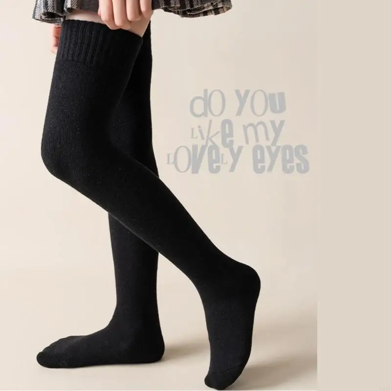581F kleur over knie sokken peuter antislip dij hoge sokken winter dikke elastische katoenen sokken kinderaccessoires