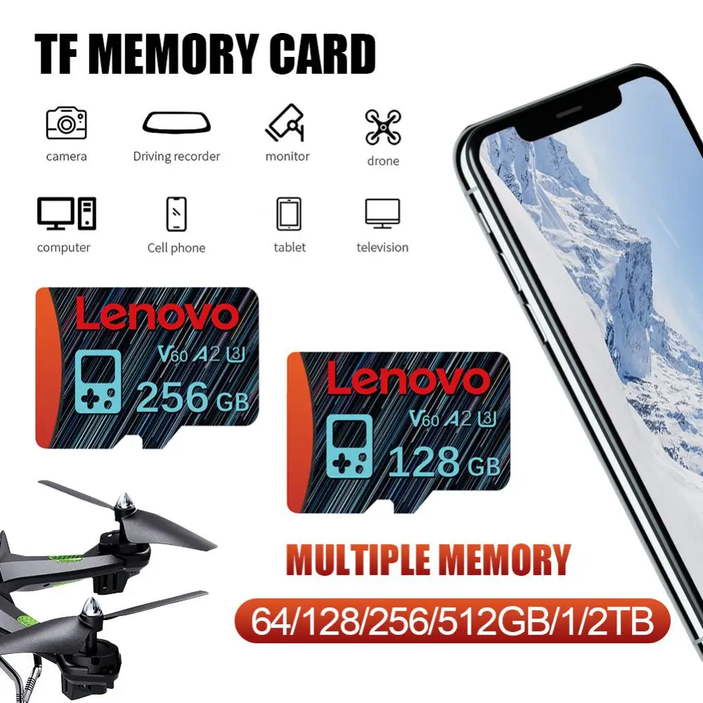 Lenovo 2TB Memory Card 1TB 512GB Micro TF SD Card 256GB SD Memory Card 128GB Storage Cartao De Memoria For Nintendo Switch Ps5