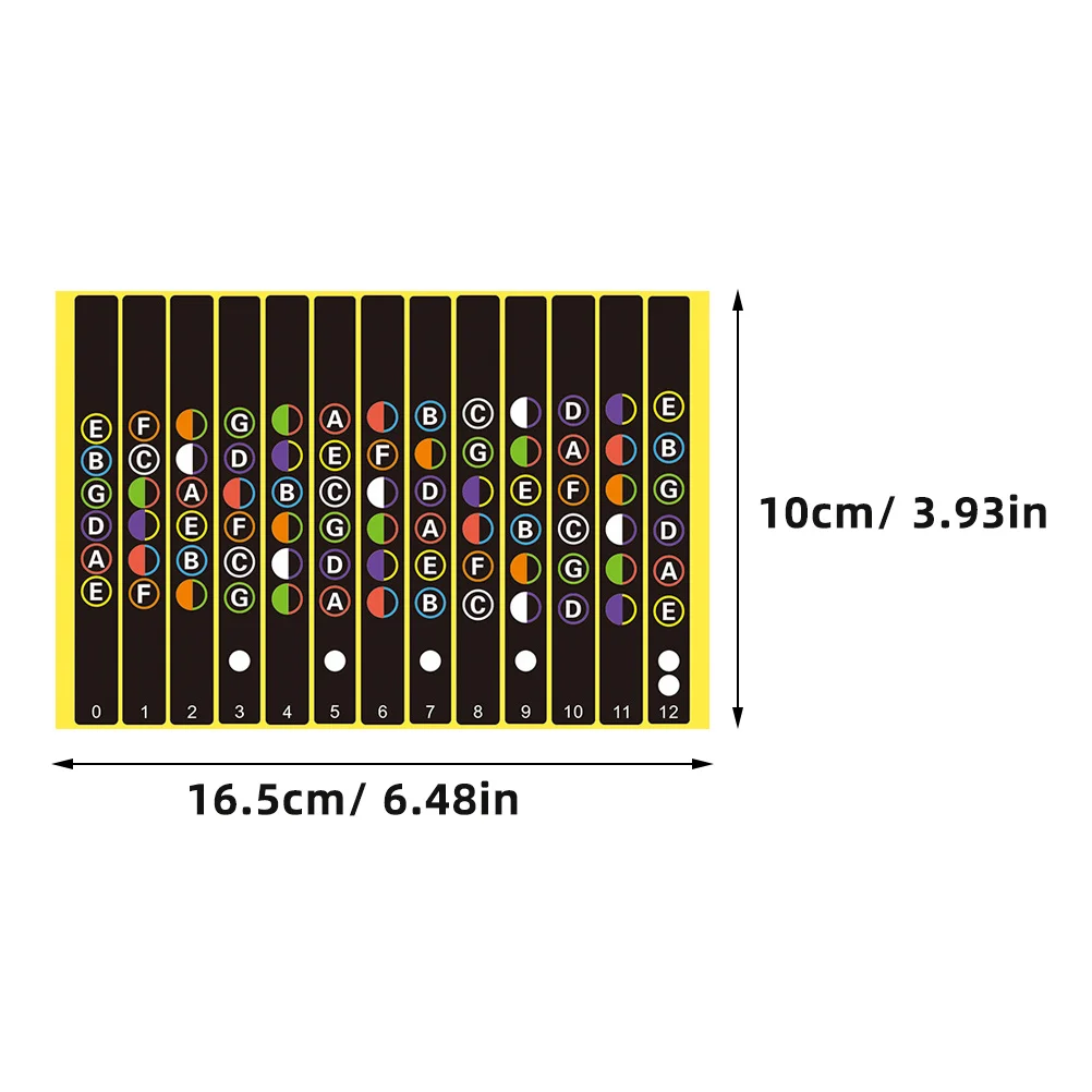 

6 Sheets Musical Instrument Sticker Guitar Note Stickers Electronic Bass Fretboard