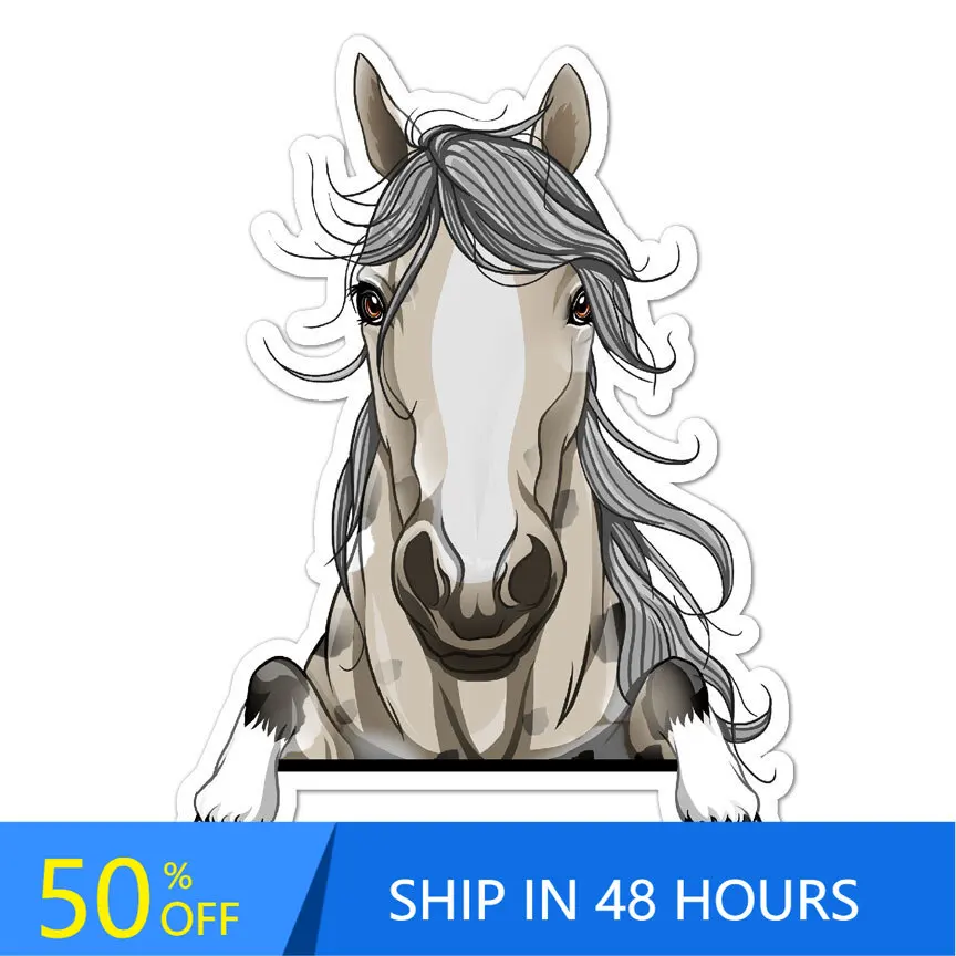 

Peeking Horse, Sticker, Indoor Cute Window Camper Van Boat Walls Waterproof Vinyl Decal Decoration Vintage Funny