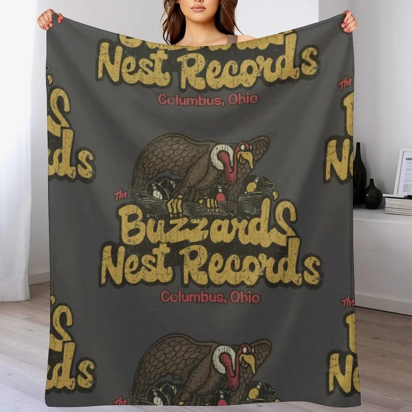 

Buzzard's Nest Records 1976 Throw Blanket Warm Plush Fuzzy Blanket for Living Room