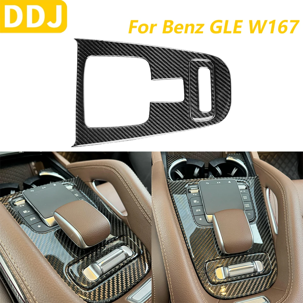 

Для Mercedes-Benz W167 GLE 300 350 400 450 2019-2024 автомобильные аксессуары из настоящего углеродного волокна, комплект подъема шасси переключения передач, наклейка на отделку