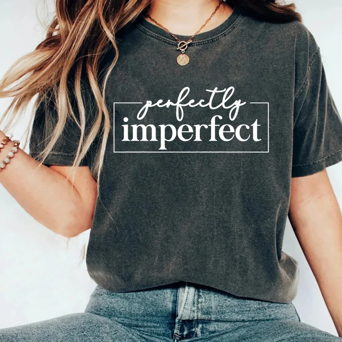 

Perfectly Shirt Inspirational Quotes Women Clothes Vintage Motivational Gift Humor Tee Mom Mothers Day Aesthetic m