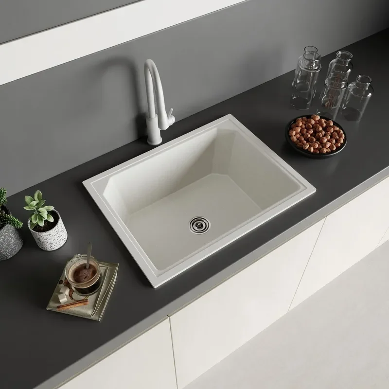 SMC Kitchen Sink Single Bowl Thickened Scratch Resistant Square Vegetable Basin Household Direct From Manufacturer