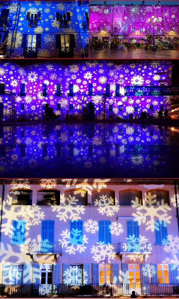 

Наружный вращающийся проектор снежинок, IP66, 300 Вт, водонепроницаемый, гобо-проектор, Рождество