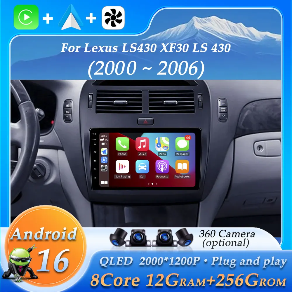 Accessories for Lexus LS430 XF30 LS 430 2000 - 2006 Car Radio Stereo Wireless CarPlay Android Auto GPS Navi Multimedia Player BT