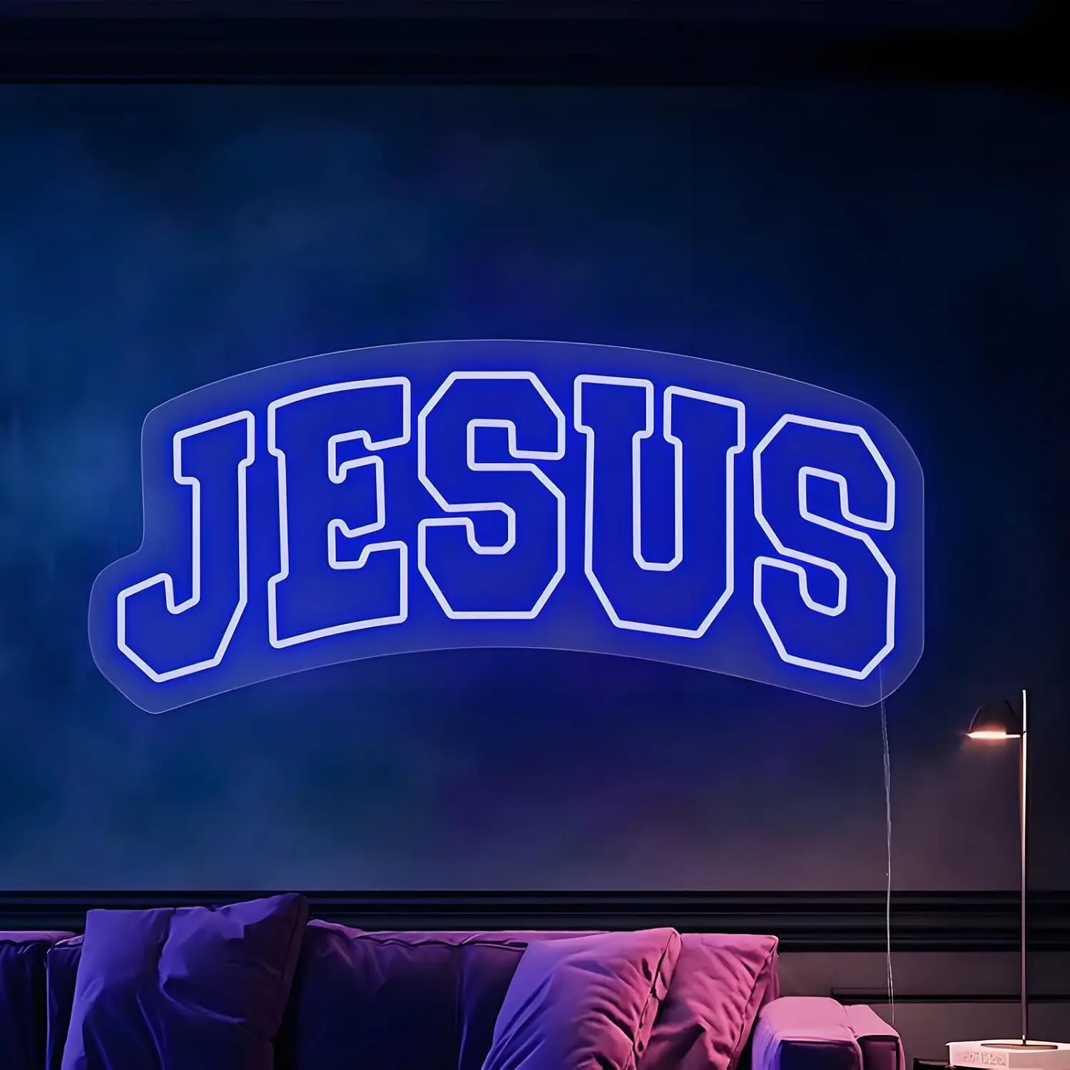 Jesus LED Neon Sign USB Wall Light Religious Faith Theme Neon Lamp for Home Church Prayer Room Bedroom Christmas Wall Decor Gift