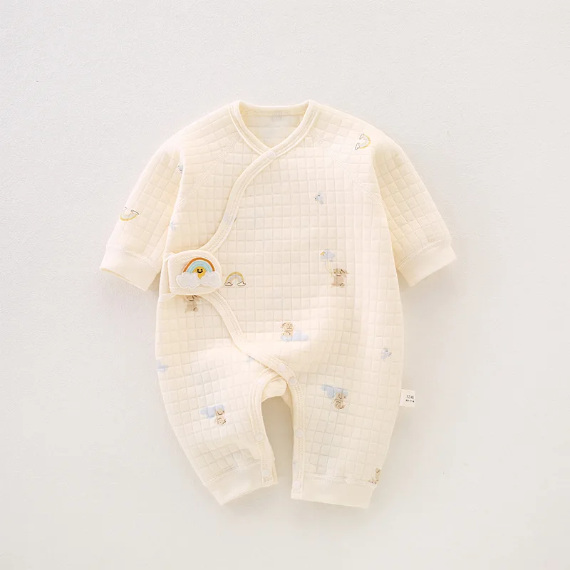 Long Sleeve Baby Rompers for Fall and Winter, Soft and Skin-Friendly Cotton Material