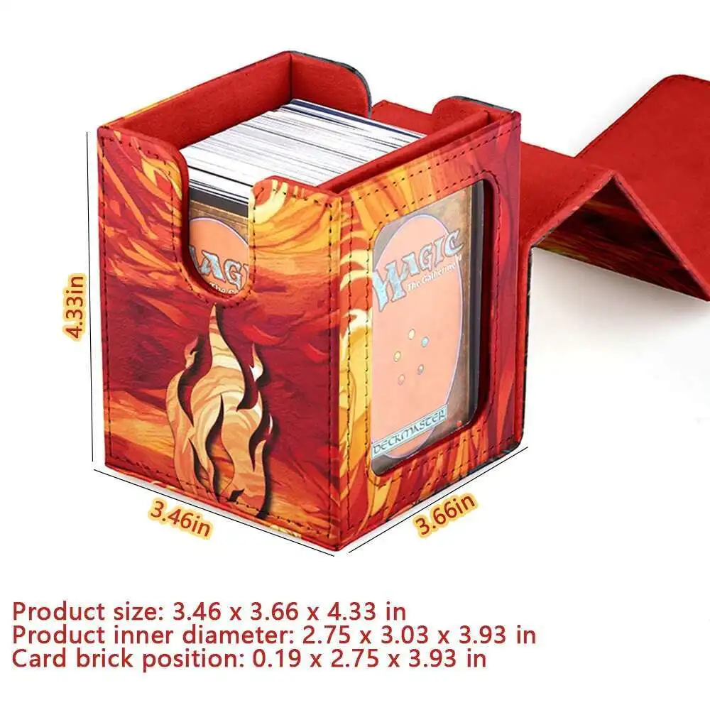 Cards Deck Box Fit For MTG Deck Box With 2 Card Dividers 2 Dice Magic  Commander Vertical Style Leather Trading Cards Storage Box - AliExpress