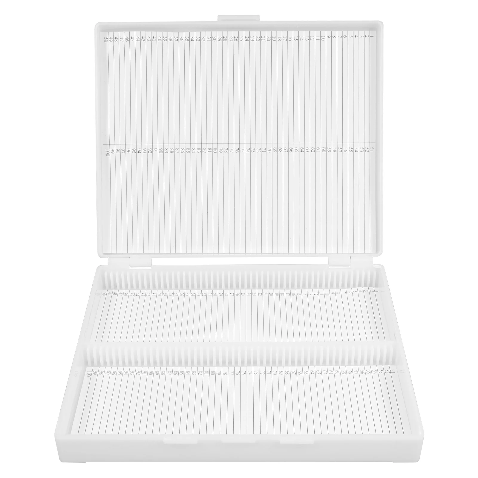 

Plastic Microscope Slide Boxes Large Capacity Slide Storage Box Transparent Lid Pathology Slides Organizer Laboratory Use