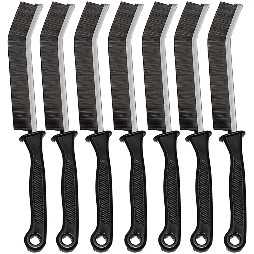 

7 Pcs Hard Bristle Crevice Cleaning Brush Set - for Grout, Tight Spaces & Gap Cleaning, Deep Reach Narrow Scrubber Tools for