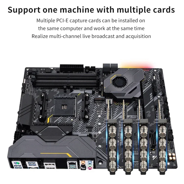 2025 4 Channel PCIE Capture card SDI Video card OEM 1080P 60FPS Capture Card for Meeting Live Broadcast Streaming