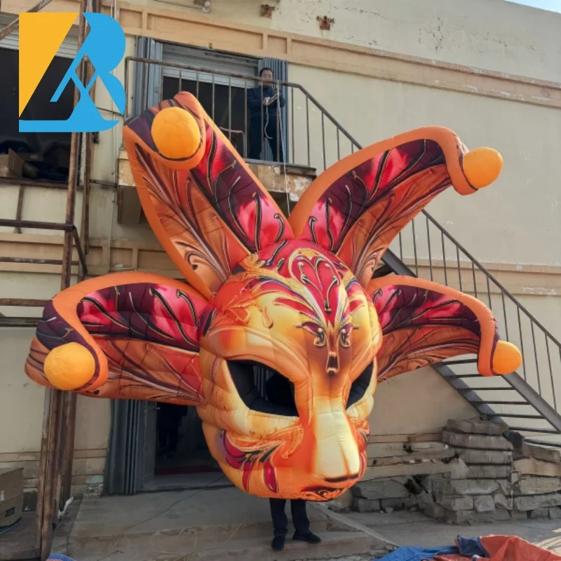맞춤형 음악 축제 테마 축제 무대 장식 장난감을위한 거대한 교수형 풍선 여우 마스크 디자인
