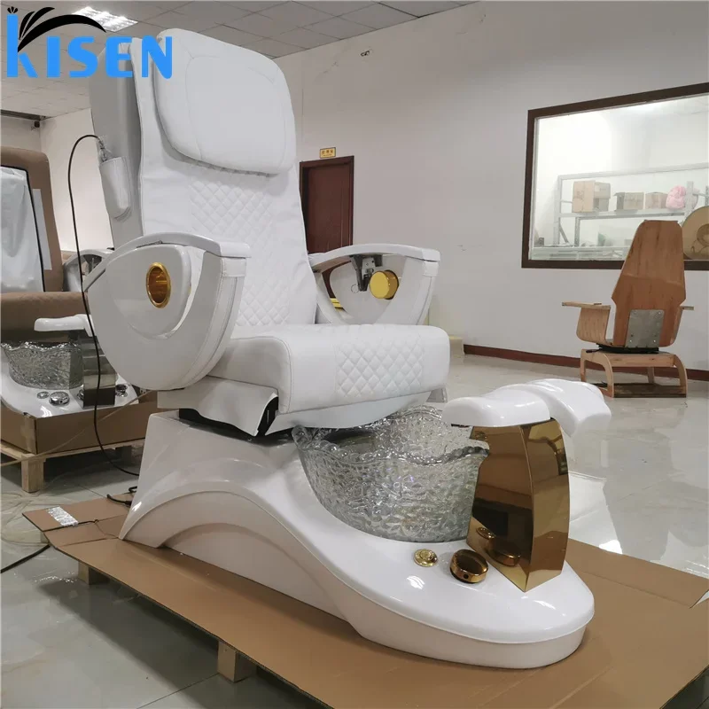 Pedicure Chair, White Factory Customized Pedicure Chairs Pipeless No Plumbing Luxury Pedicure Foot Spa Chairs For Nail Salon Use