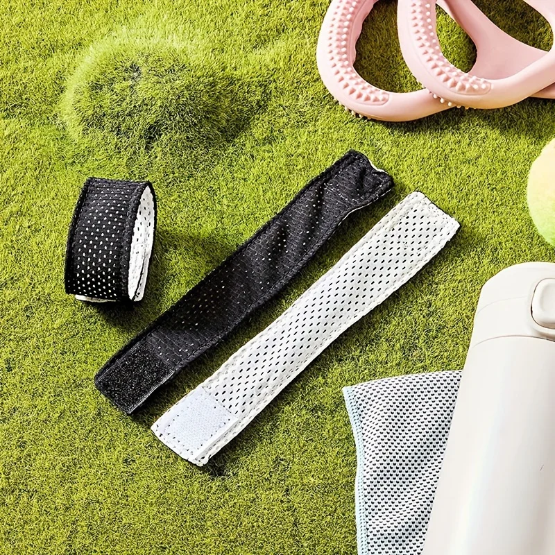 1pc Softball Football Sports Sleeve Holder - Elastic Knit Band, Black and White Breathable Velcro Sleeve Ties