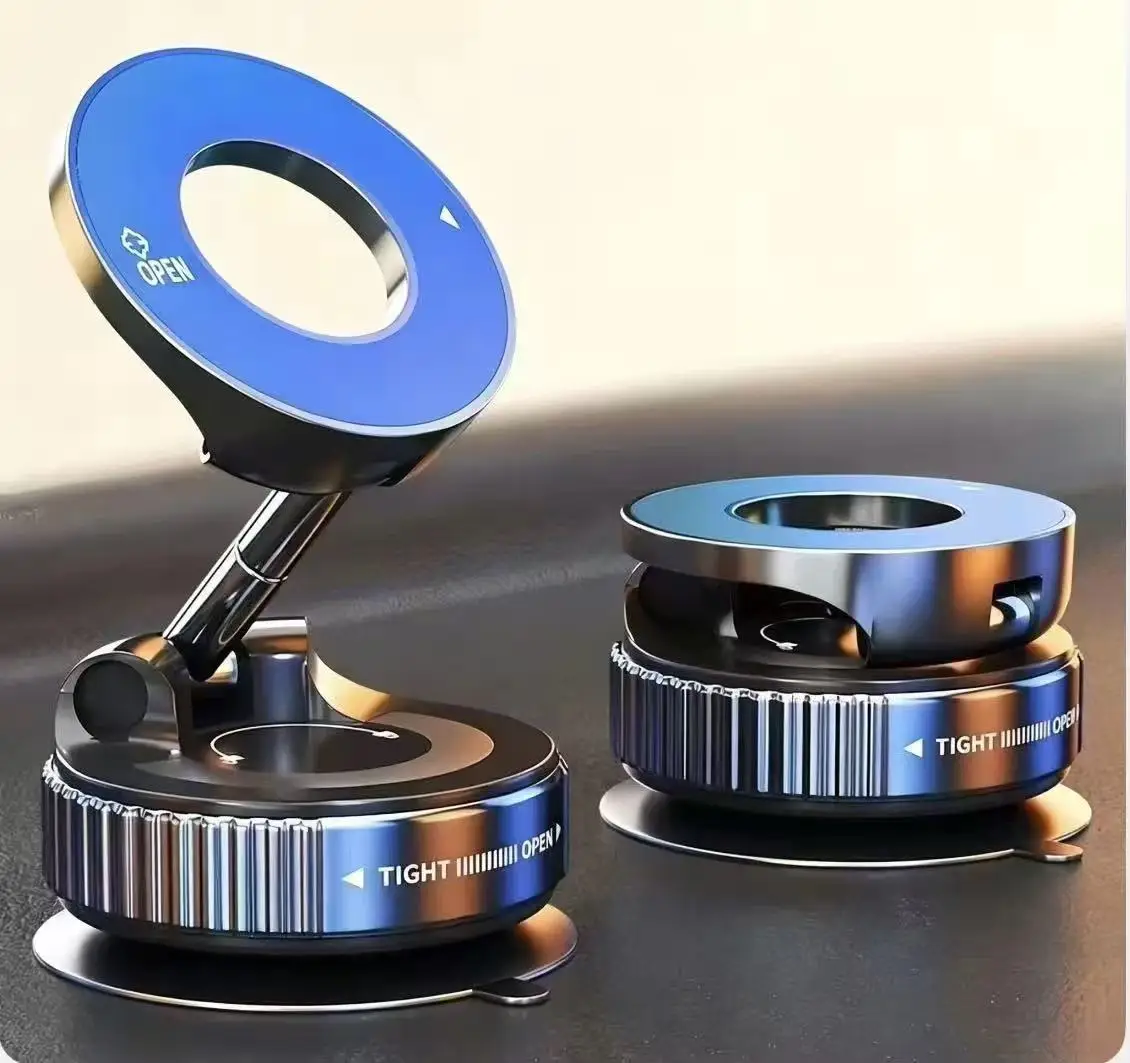 Strong Vacuum Magnetic Car Phone Mount 360 Degree Rotation Foldable Suction Cup Cell Phone Holder Stand for Car Dashboard GPS Na