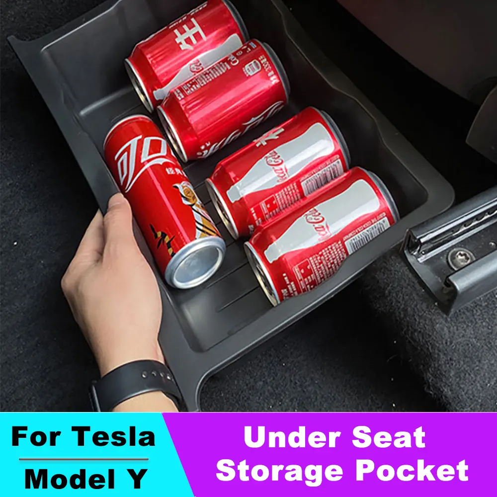 

Under Seat Storage Box For Tesla Model Y 2023 Car Interior Accessories Model Y Drawer Type Organizer Storage Lower Box