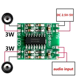 2.5V To 5V Mini PAM8403 Power Amplifier Board 2 Channels 3W Class D Audio Speaker Sound Amplifier Board For Arduino