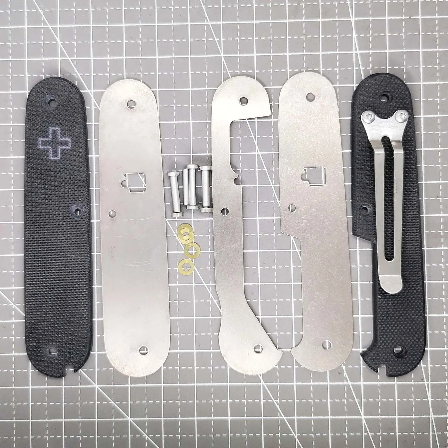 Imagem -04 - Custom Made G10 Modificar Escalas 91 mm Canivete Suíço Victorinox Alça de Modificação para Sak com Clipe de Bolso Par