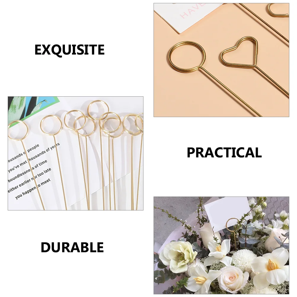 

30 Pcs Metal Flower Card Holder Pink Decoration Clip for Photo Memo Picks Floral Art Gifts Wedding Party Accessories