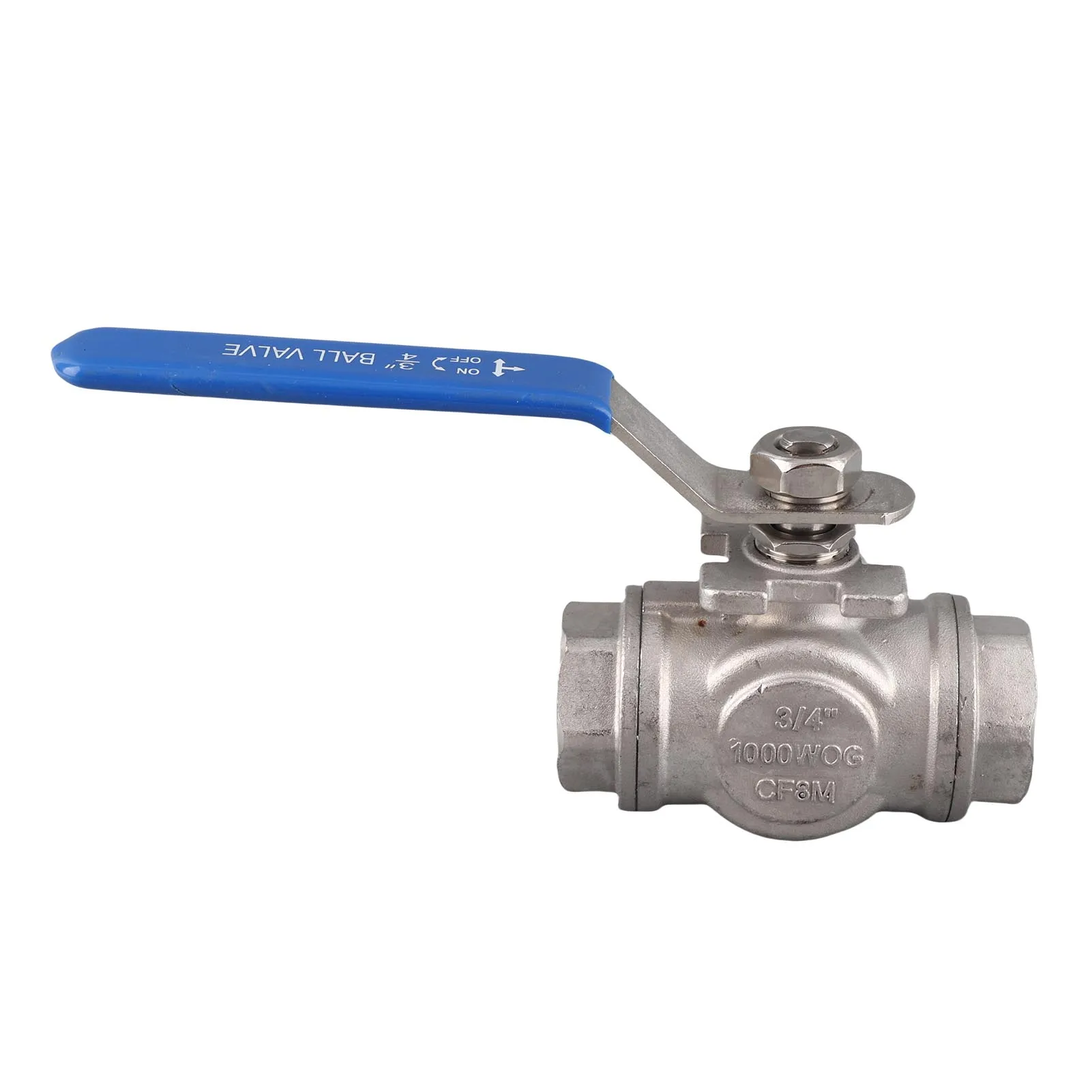 DN20 Kugelhahn, 1 Stück Edelstahl SUS304 Rohrkugelhahn Dreiwege-T-Typ Innengewinde 3/4" DN20