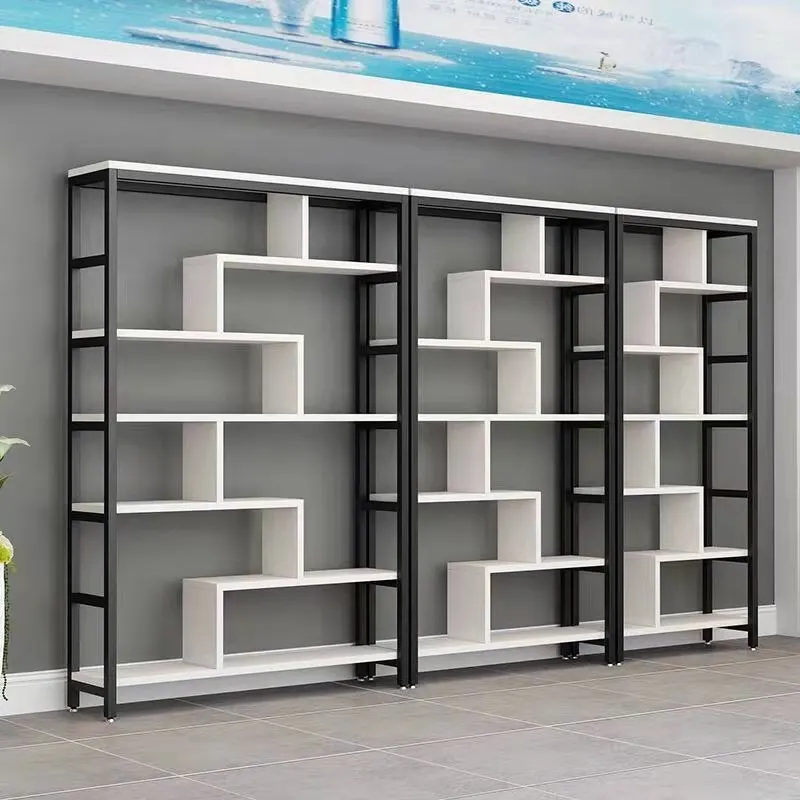 Simple bookshelf, partition shelf, living room entrance, Bogu shelf, household shelf, floor-to-ceiling multi-layer cabinet figur
