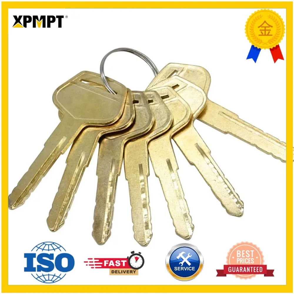 6pc keys fits for Komatsu PC-7 series 60/120/130/200/210/220/ 300/360-7 copper excavator ignition key parts