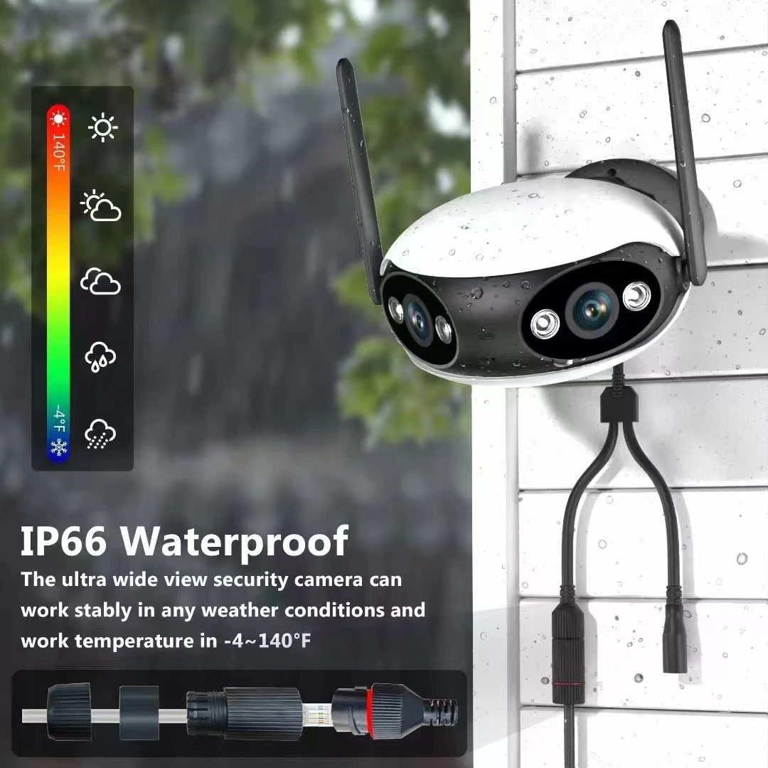 4MP Towell APP 180 Degree Wide Angle Dual Lens IP Camera Support POE NVR Panoramic Full Color Intercom CCTV Baby Monitor