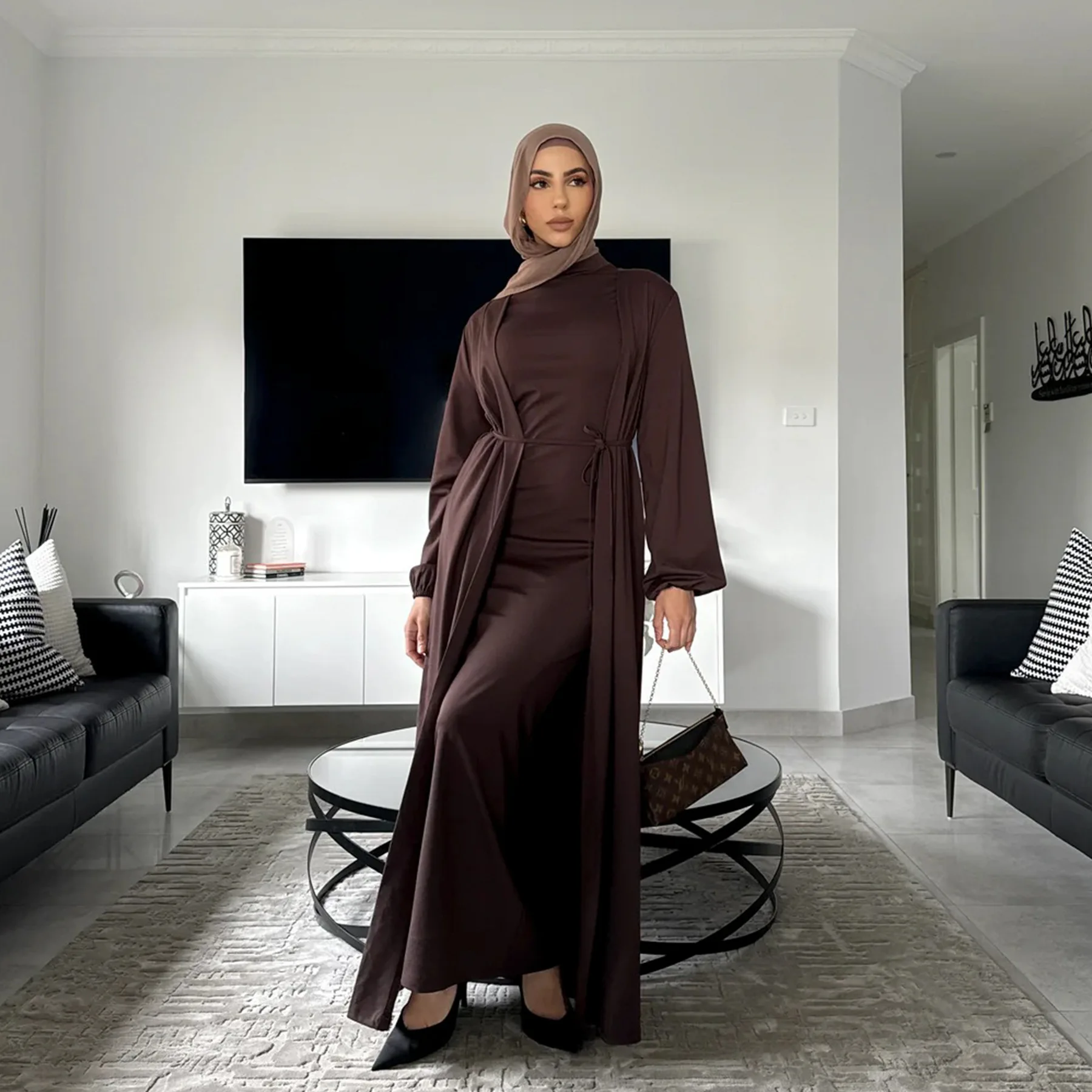 Modest Abayas for Women Muslim Sets Turkey Kaftan Islam Clothing Ramadan Ensembles Musulmans Caftan Marocain Femme Hijab Robe