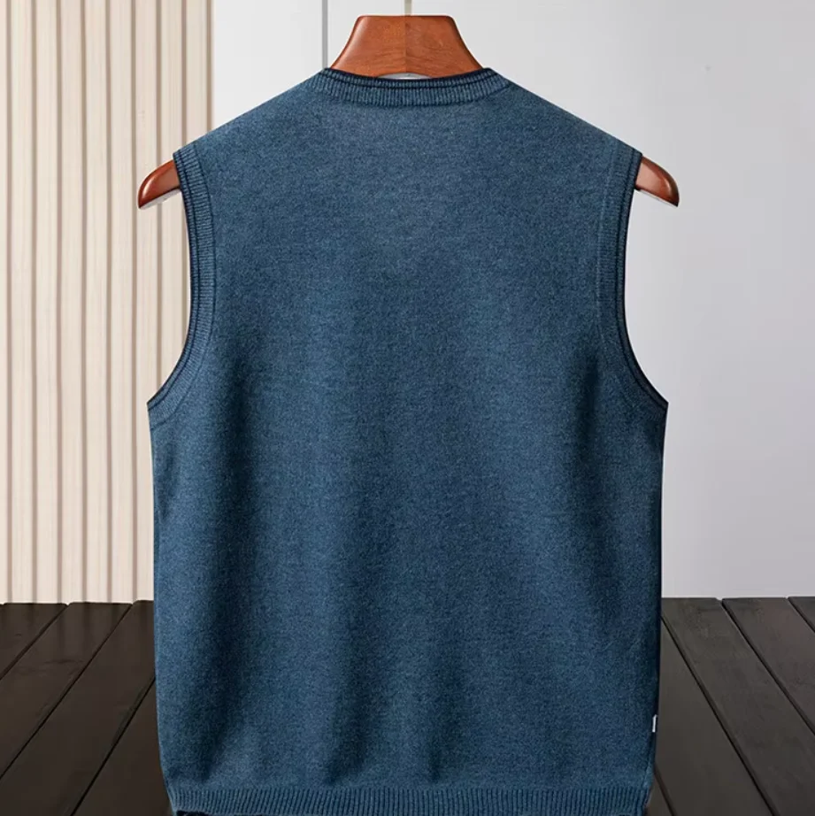 Pure cashmere sweater cardigan men's middle-aged and elderly padded cashmere sweater plus size loose knit coat