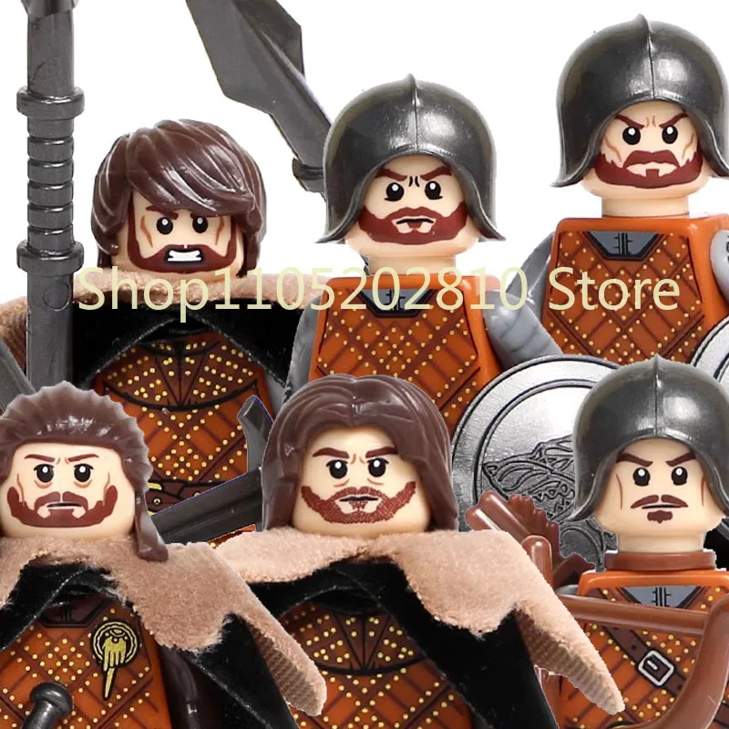 Medieval Anime Movie Game Figures Building Blocks Soldier Weapons Shield Bow Sword Guard DT030-37 Army Mini Brick Toy Gifts I005 - view 5