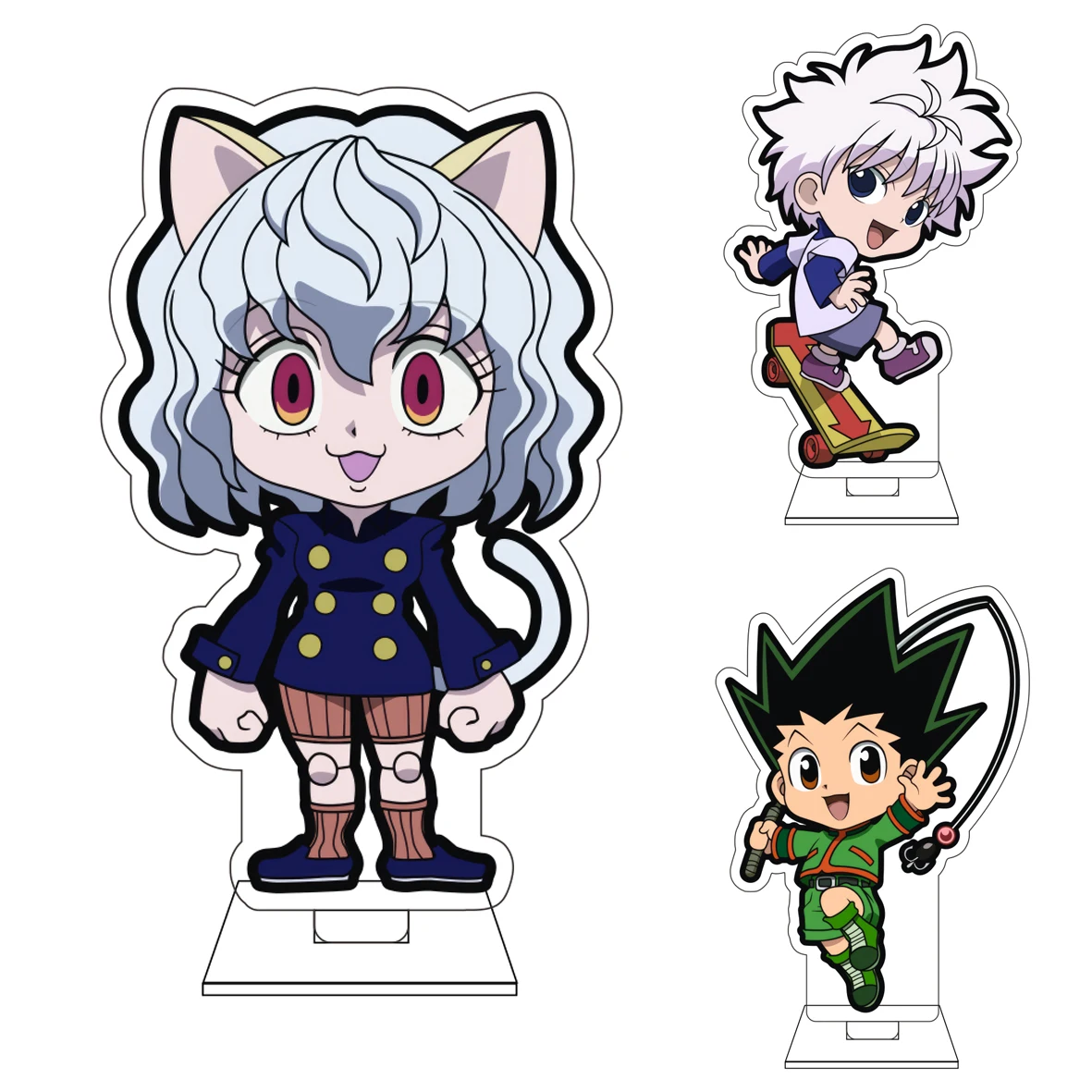 10CM Anime ‌ HUNTER×HUNTER Cosplay Niedliche Acryl-Figur Ständerplatte Aruka Zorudikku Killua Zoldyck GON·FREECSS Ornamente Geschenke