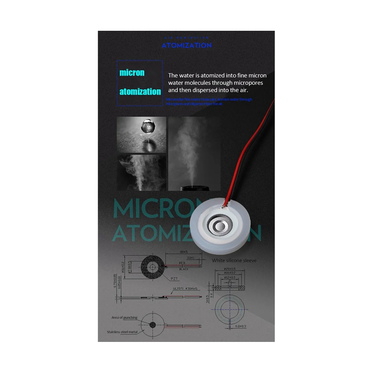 Modulo di atomizzazione a doppio spruzzo umidificatore USB circuito di guida atomizzazione attrezzatura sperimentale incubazione fai da te