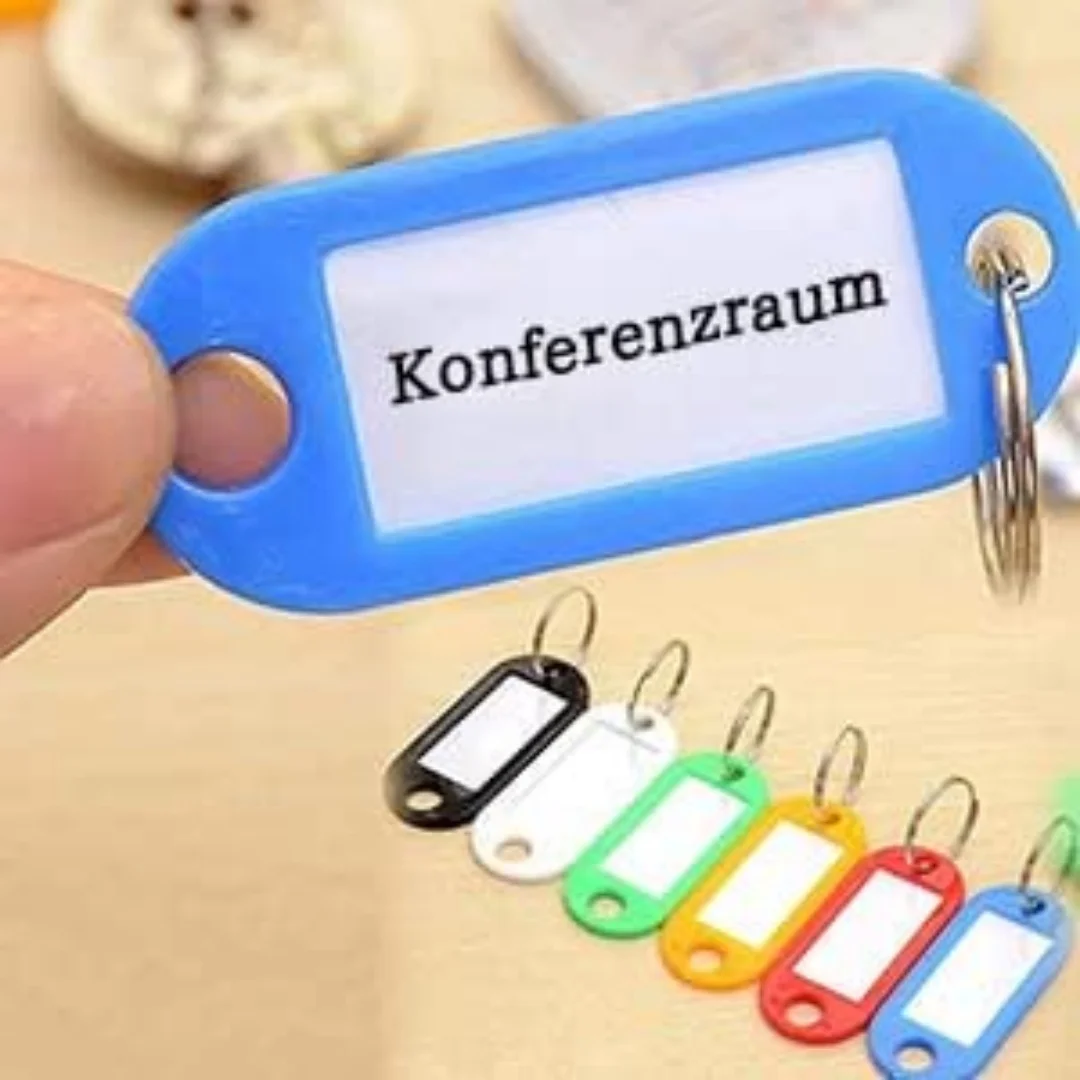 200 Pcs Key Fobs, Key Fobs, Writeable Plastic Key Tags with Ring, Key Labelling for Keys, Suitcases, Pets