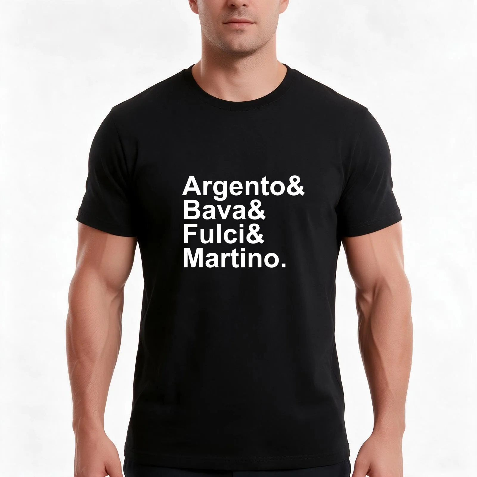 italian horror directors 4 T-Shirt, Summer Casual Cotton Tee, Oversized Streetwear Tops, Vintage Graphic Print, Unisex Men Women