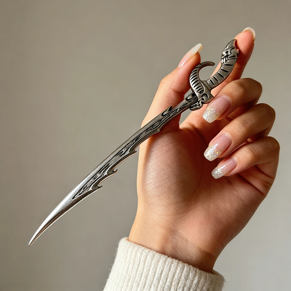 1pc Simple And Atmospheric Viking Retro Gothic Skull Head Big Knife Hairpins Hair Sticks Norwegian Style Party Accessories view 5