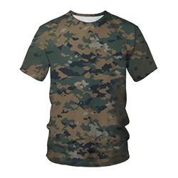 Gray Camouflage T-shirt Men Camo Tshirt Printed Ink T-shirts 3d Military Tshirts Casual Gothic  Clothes Short Sleeve