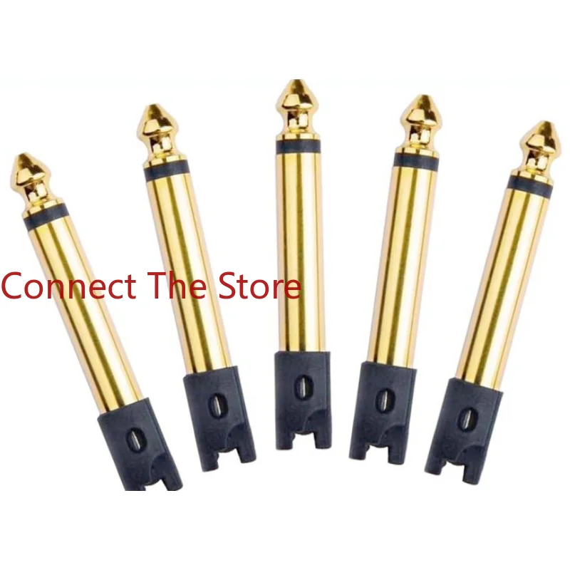 10PCS 6.35 Single Sound Injection Head Gold-plated    Audio Connector    Plug