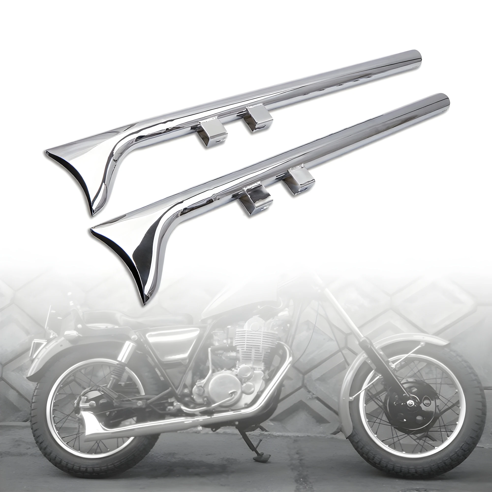 Fishtail Slip-on Doppel-Auspuffrohre Schalldämpfer für Harley Touring 1995-2016 1 7/8 Zoll – Detail 3