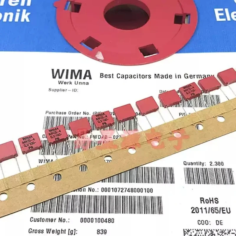 0.1UF 100V WIMA 100V104 100NF MKS4 brand new original imported audio capacitor