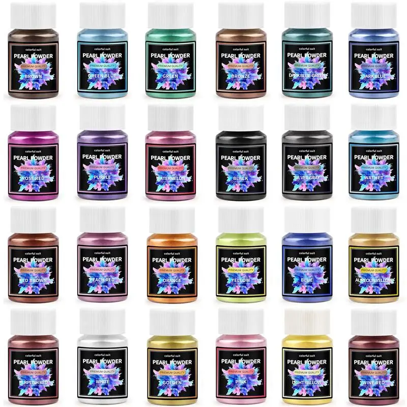 24Color 20ml Pearlescent Powder Epoxy Resin Dye Pearl Pigment Mica Pearlescent Powder DIY Resin Jewelry Craft Making Micas Dye view 2