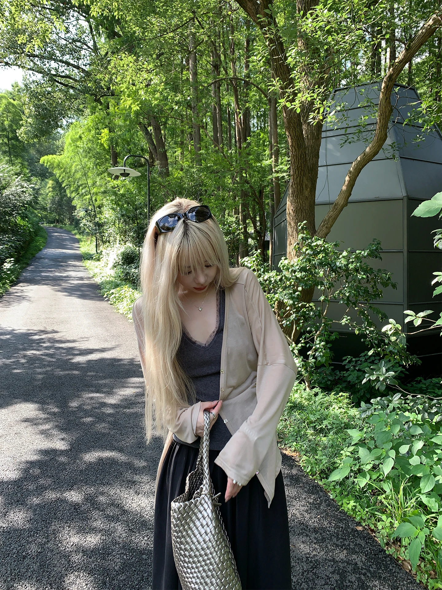 

Tannin Ski Women's Lace Vest Summer Breathable V-ne Long Sve Soft Lenzing Eco-friendly Knitted Cardigan Commute Sle