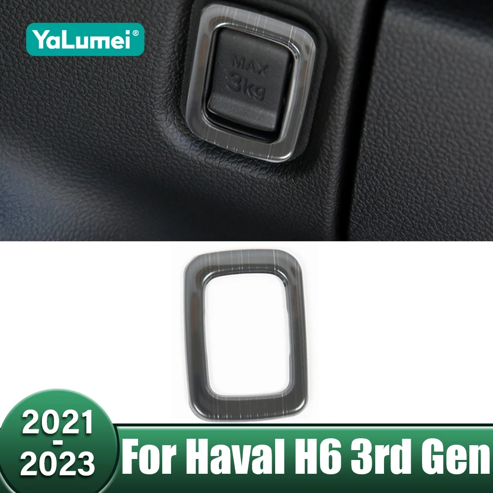 

Stainless Steel Car Interior Gloves Storage Co-pilot Hook Sequins Sticker Cover For Haval H6 3rd Gen 2021 2022 2023 GT DHT-PHEV