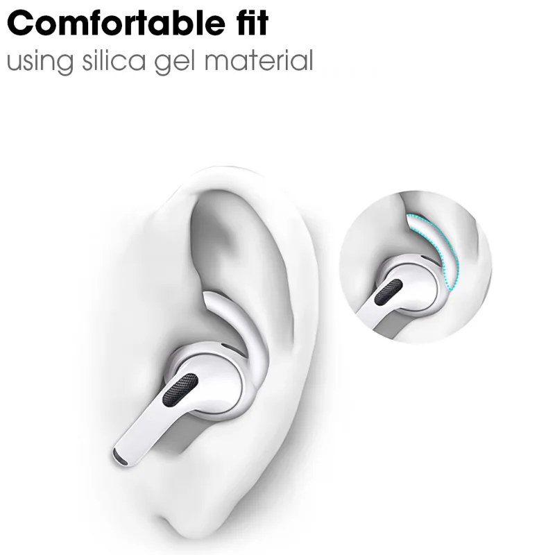 Ganchos deportivos para las orejas para Apple AirPods Pro, cubiertas de soporte para las orejas, agarre antideslizante, silicona suave, accesorios para auriculares