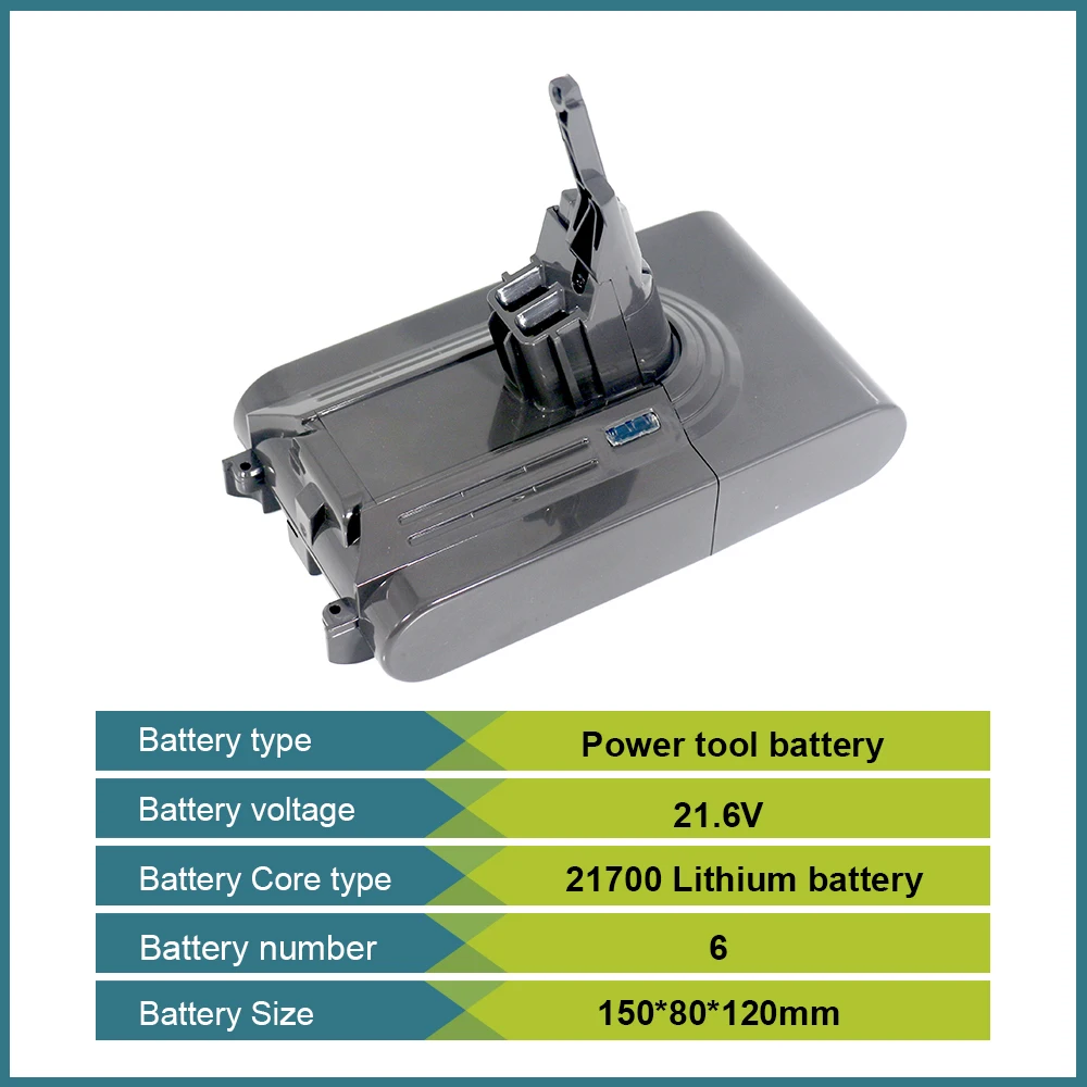 Aoae 21.6V For Dyson V8 Battery Absolute V8 Animal Li-ion SV10 Vacuum Cleaner Series Rechargeable Batteries